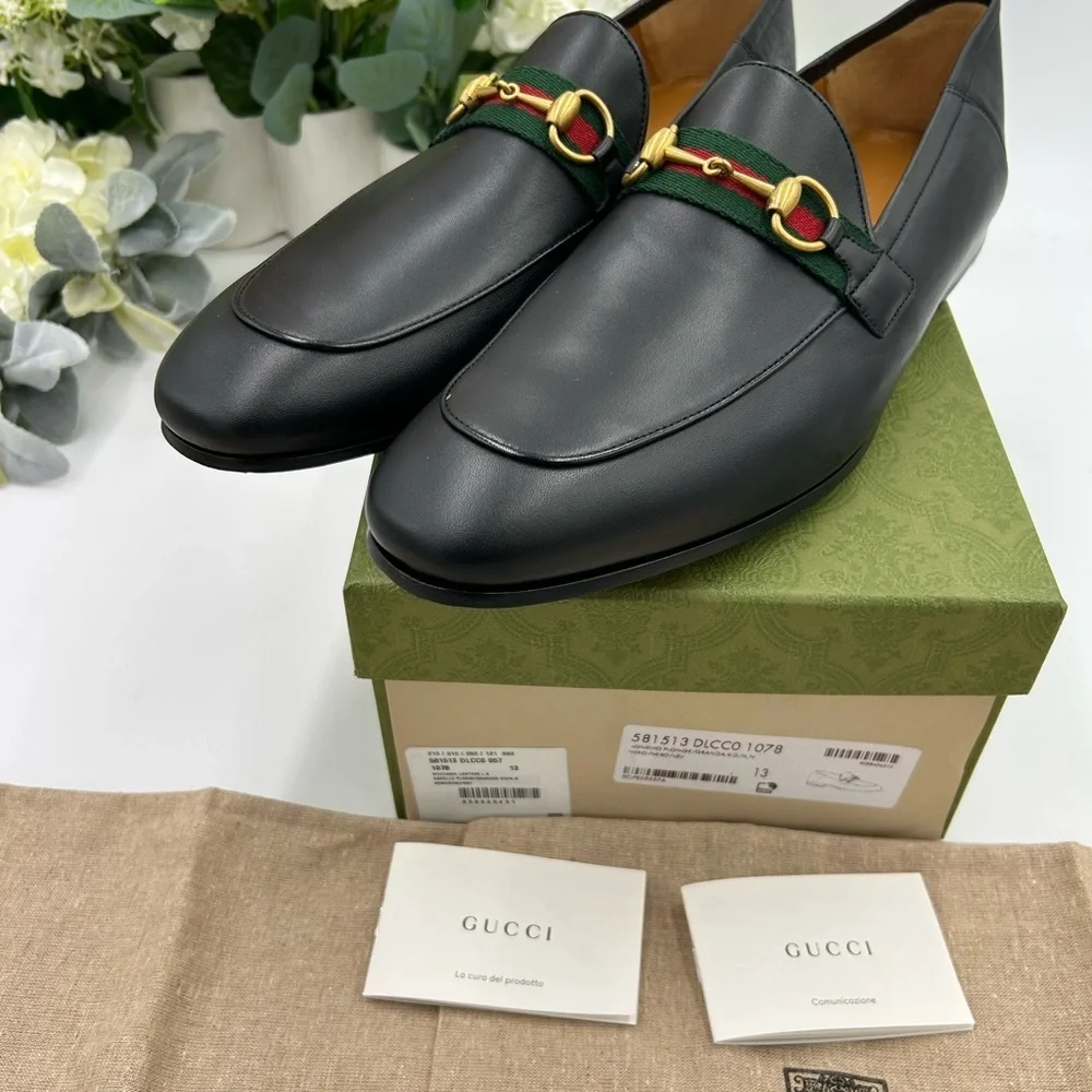 Men's Gucci JORDAAN horse bit loafers size 13 made in Italy